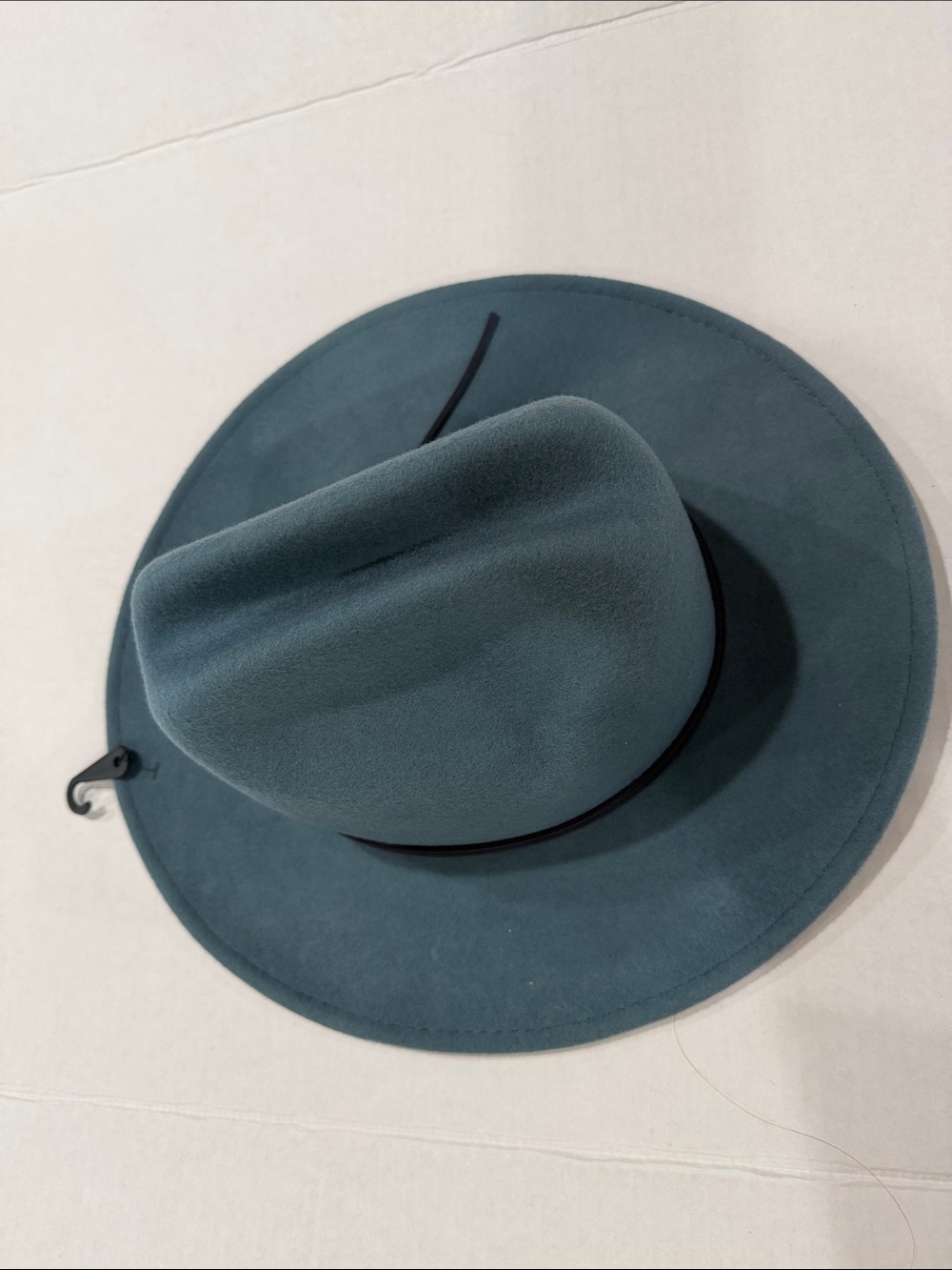 Wide Brim Felt Fedora Hat in Teal
